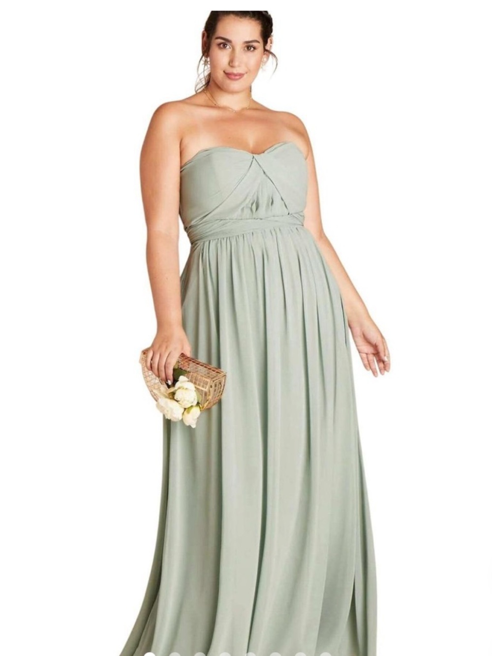 Birdy Grey Strapless Sage Green Maxi Dress
